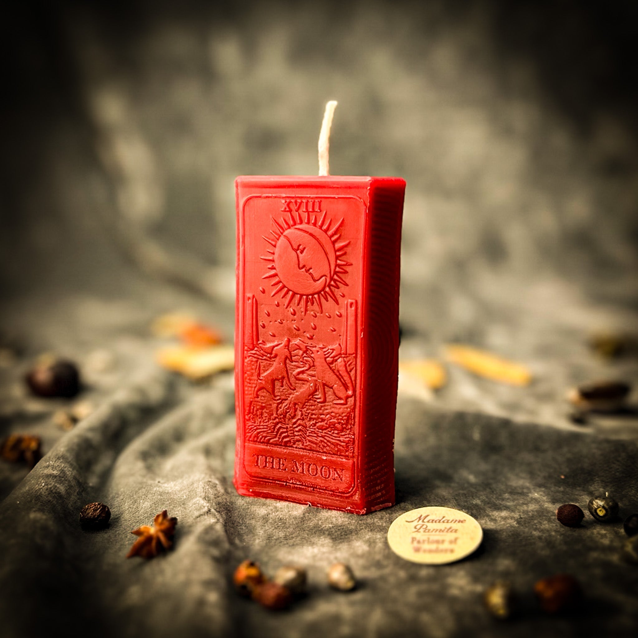 Beeswax The Moon Tarot Card Spell Candle