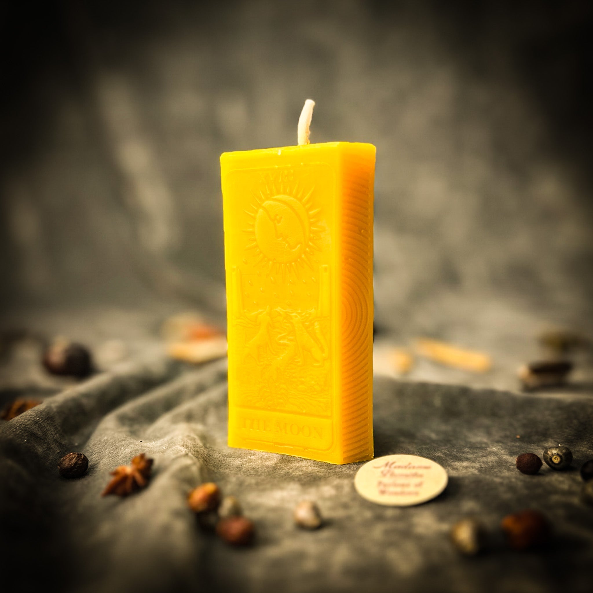 Beeswax The Moon Tarot Card Spell Candle