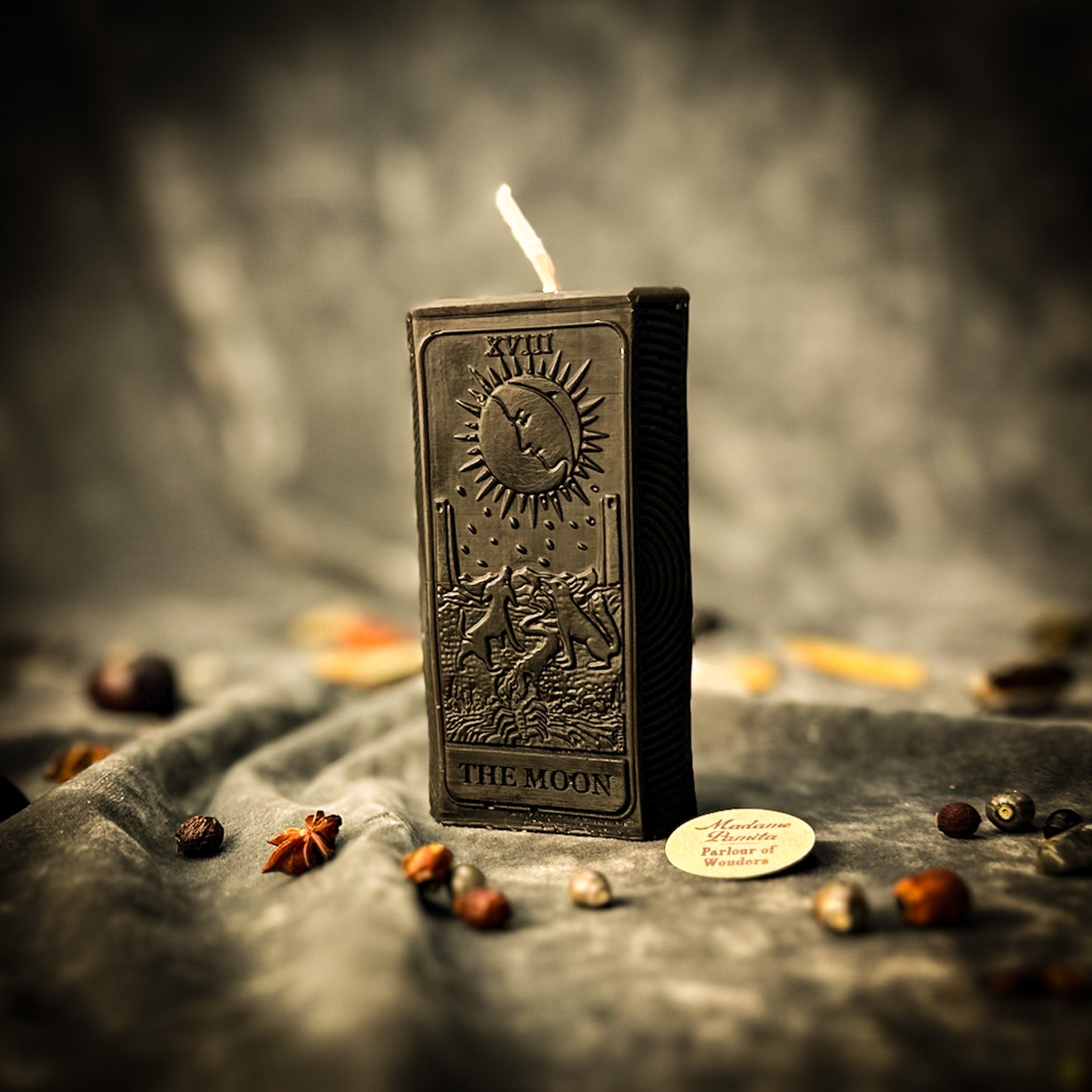 Beeswax The Moon Tarot Card Spell Candle