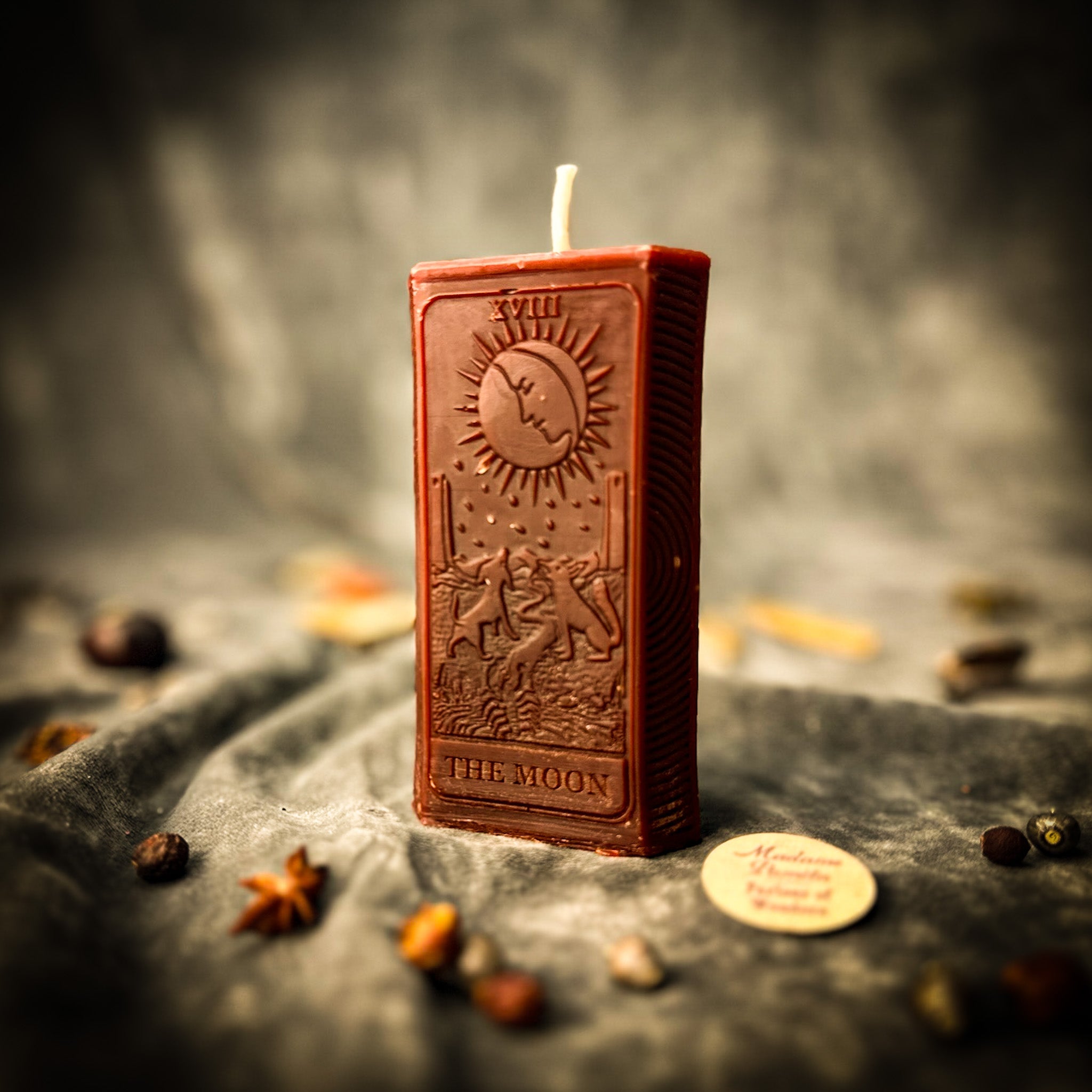 Beeswax The Moon Tarot Card Spell Candle