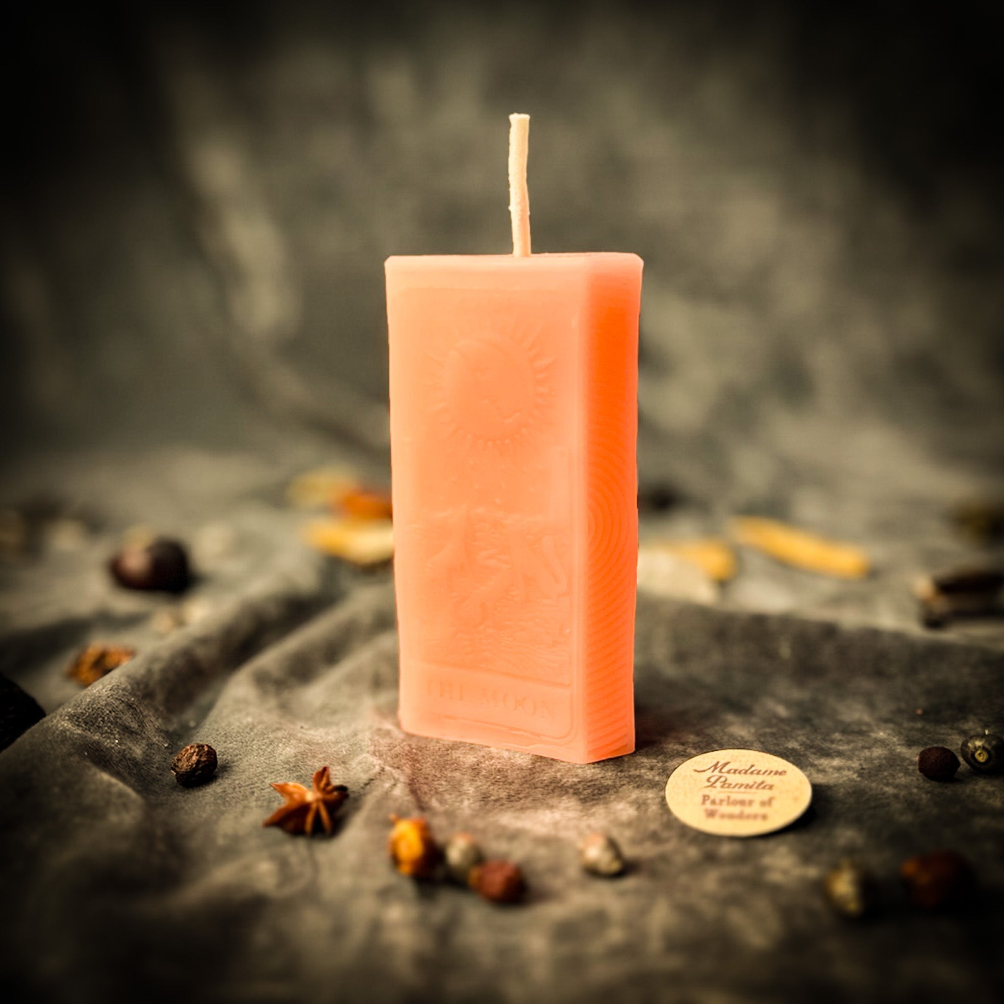 Beeswax The Moon Tarot Card Spell Candle