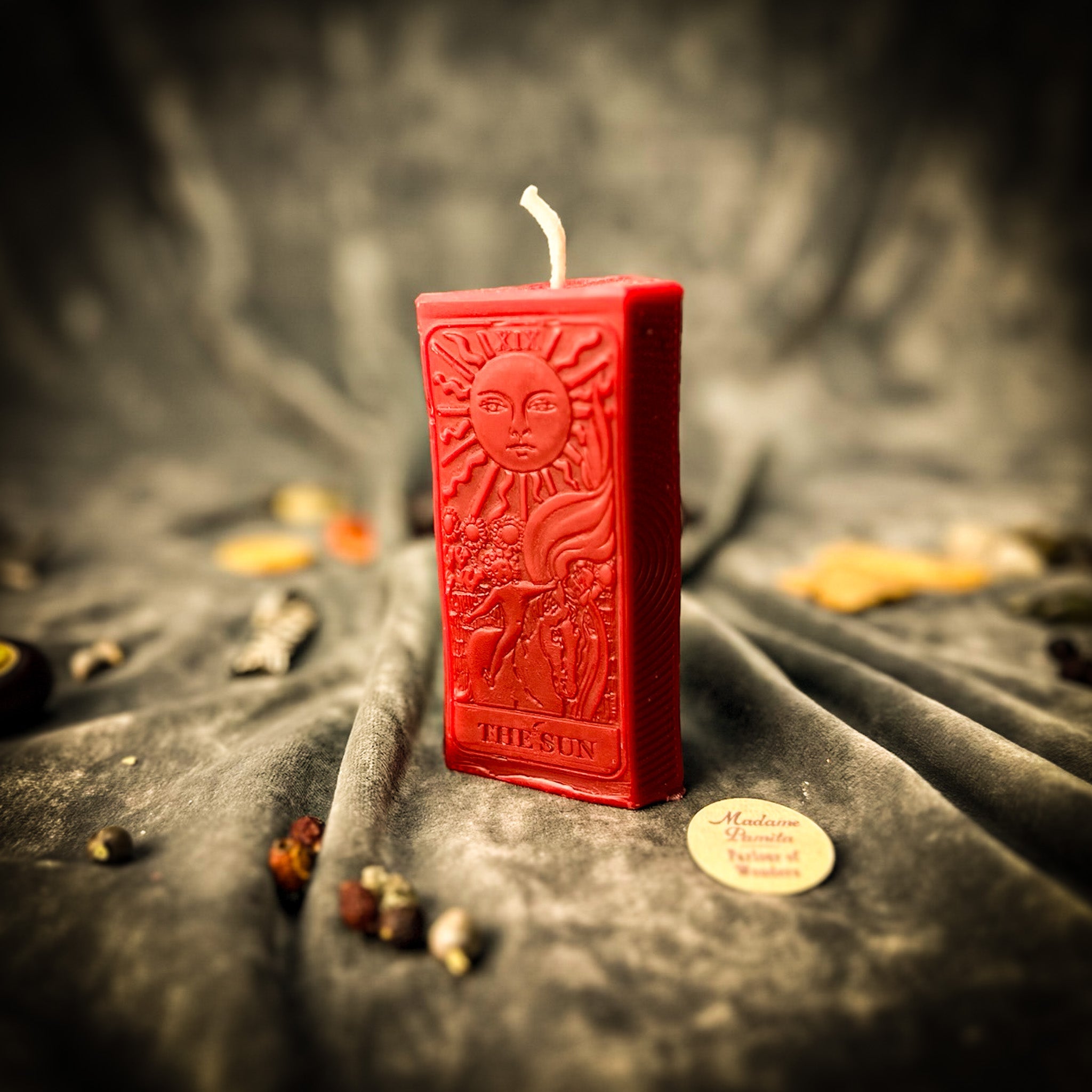 Beeswax The Sun Tarot Card Spell Candle - Success, Joy & Clarity