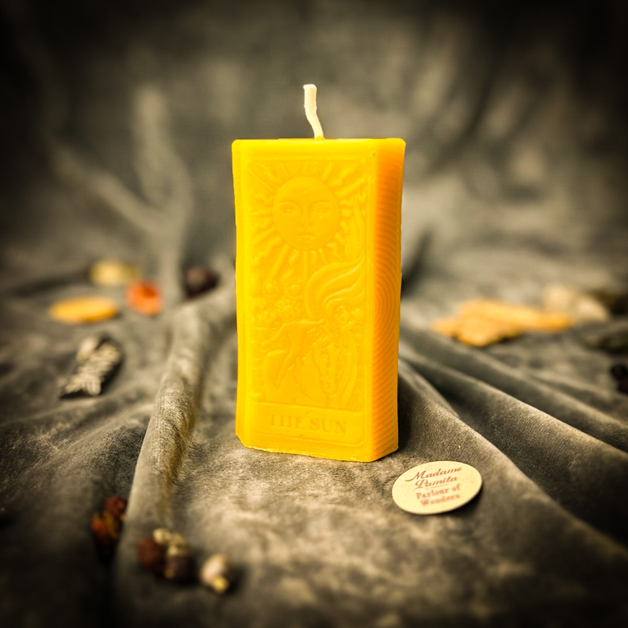 Beeswax The Sun Tarot Card Spell Candle - Success, Joy & Clarity