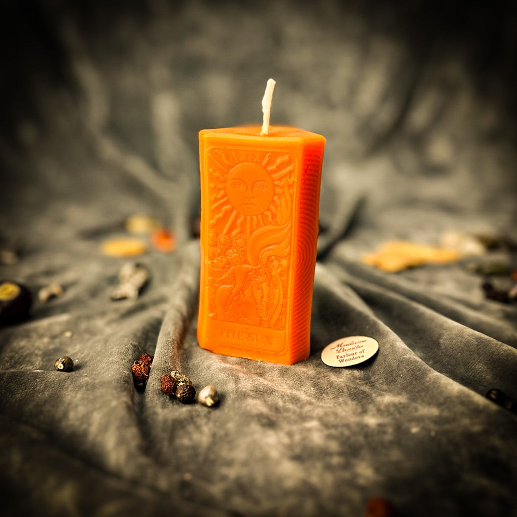Beeswax The Sun Tarot Card Spell Candle - Success, Joy & Clarity