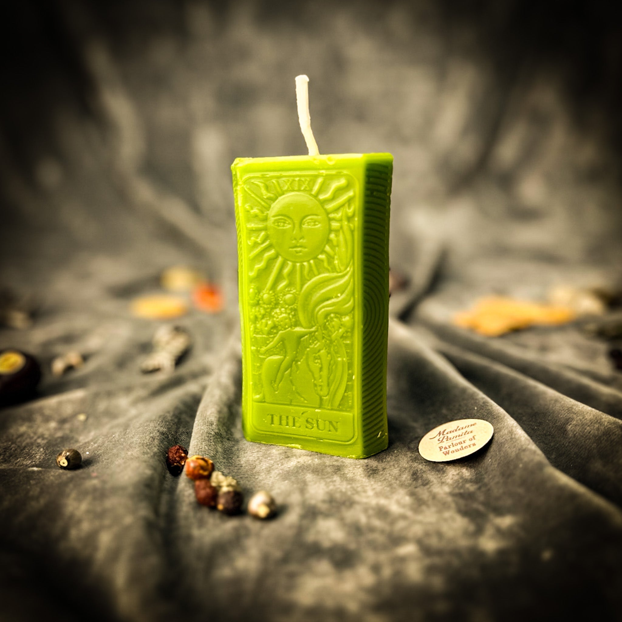 Beeswax The Sun Tarot Card Spell Candle - Success, Joy & Clarity