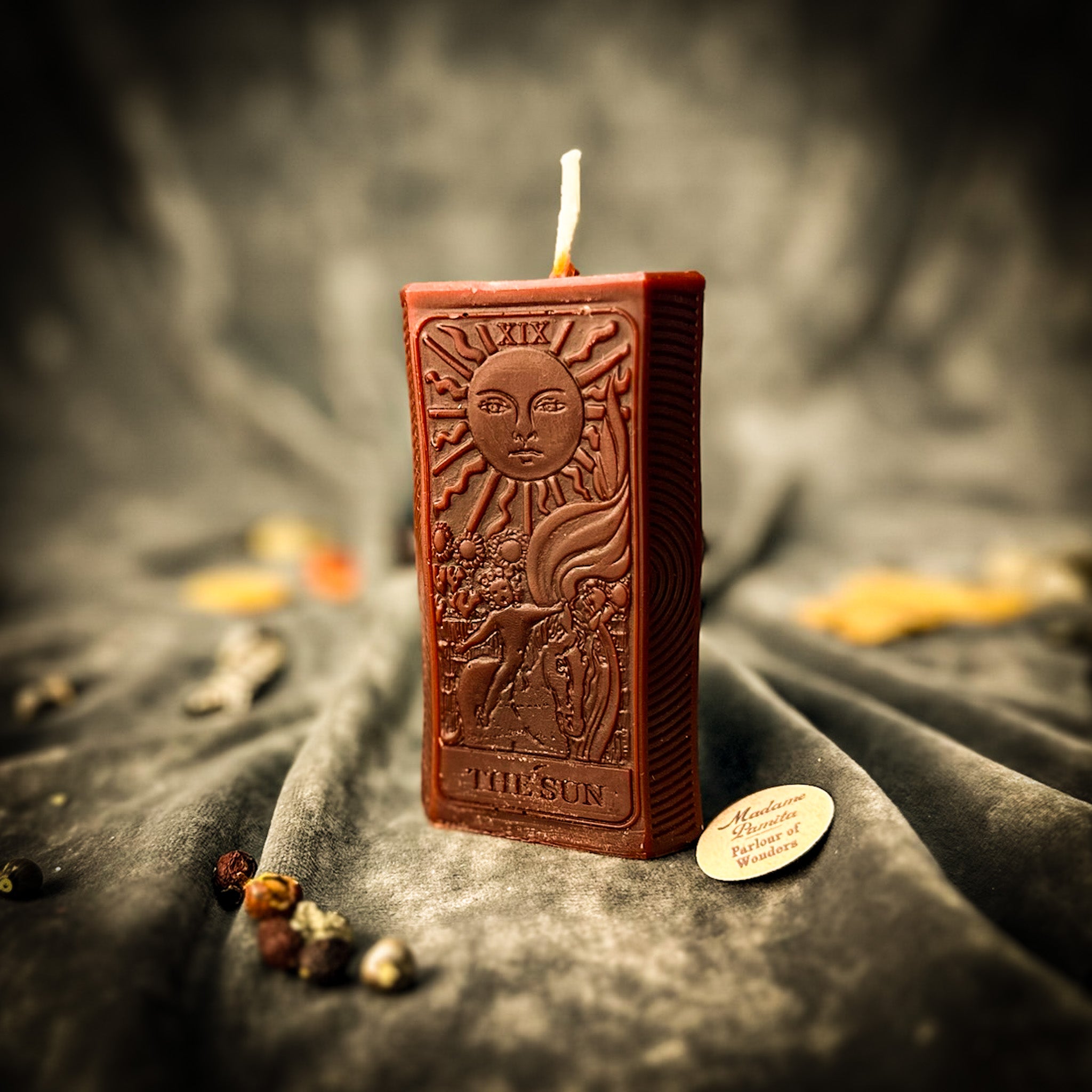 Beeswax The Sun Tarot Card Spell Candle - Success, Joy & Clarity