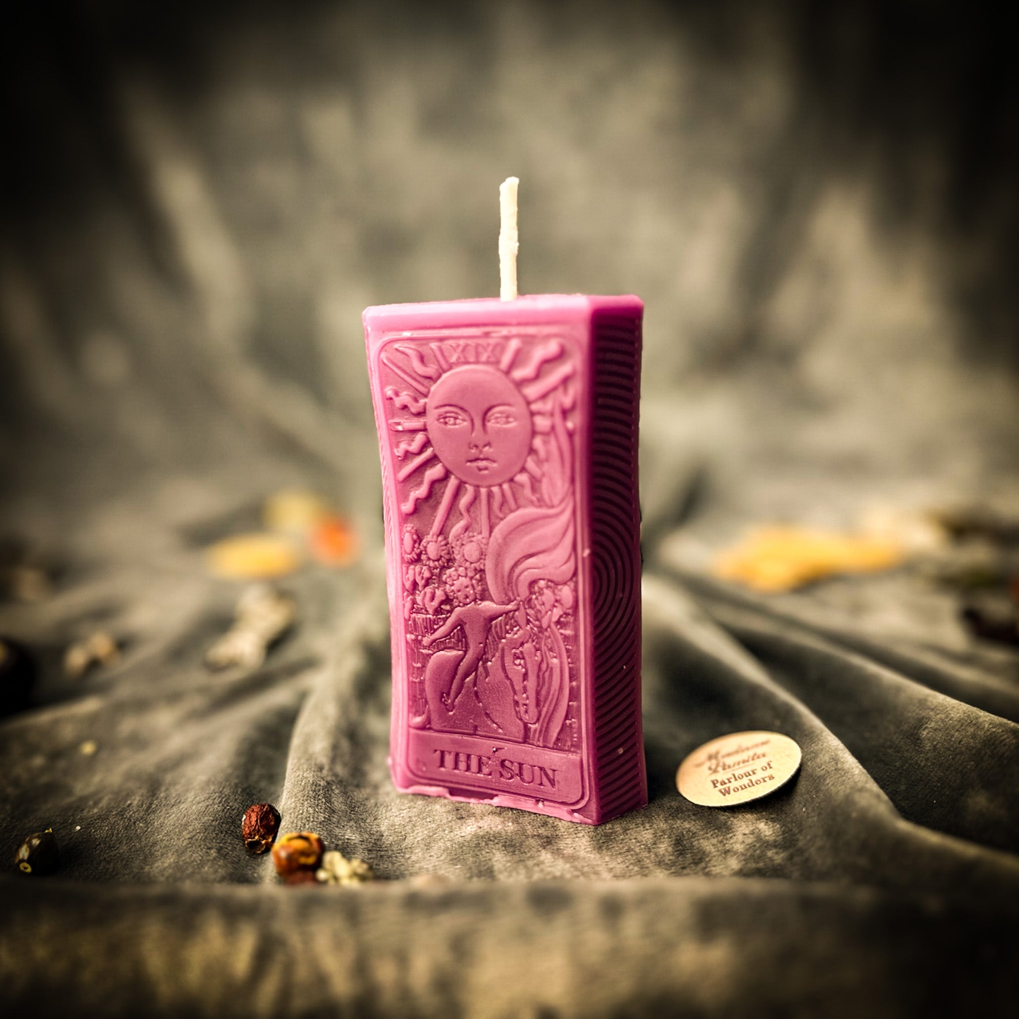 Beeswax The Sun Tarot Card Spell Candle - Success, Joy & Clarity