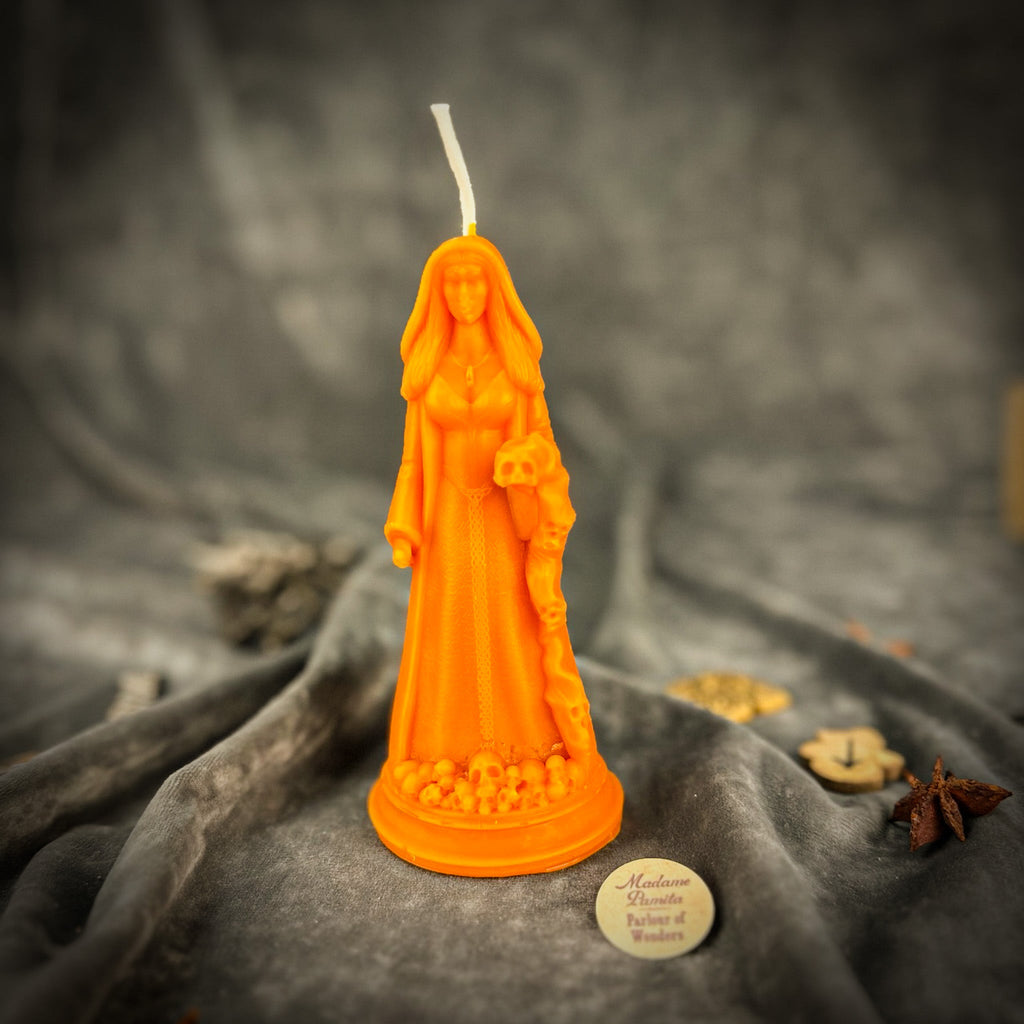 Beeswax Winter Goddess Mara Spell Candle