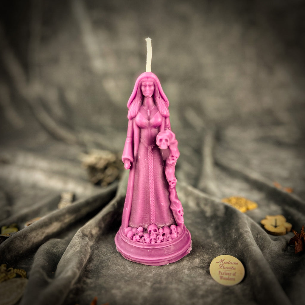 Beeswax Winter Goddess Mara Spell Candle
