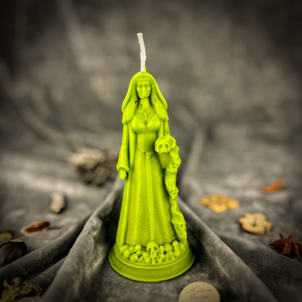 Beeswax Winter Goddess Mara Spell Candle