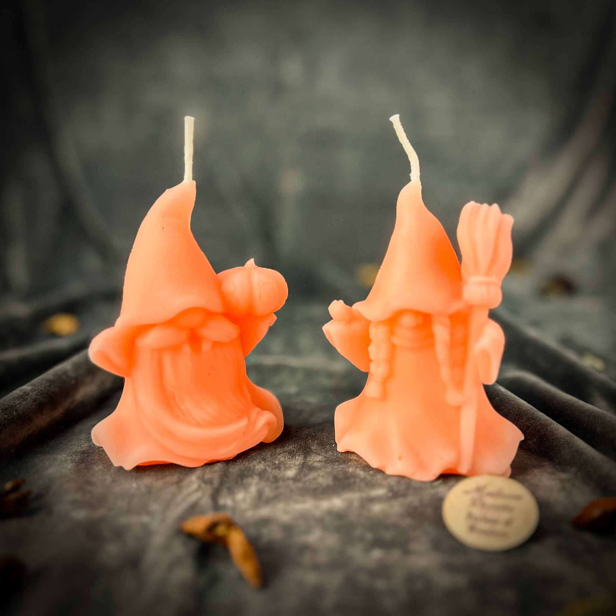 Beeswax Witch and Wizard Gnomes Spell Candle Set