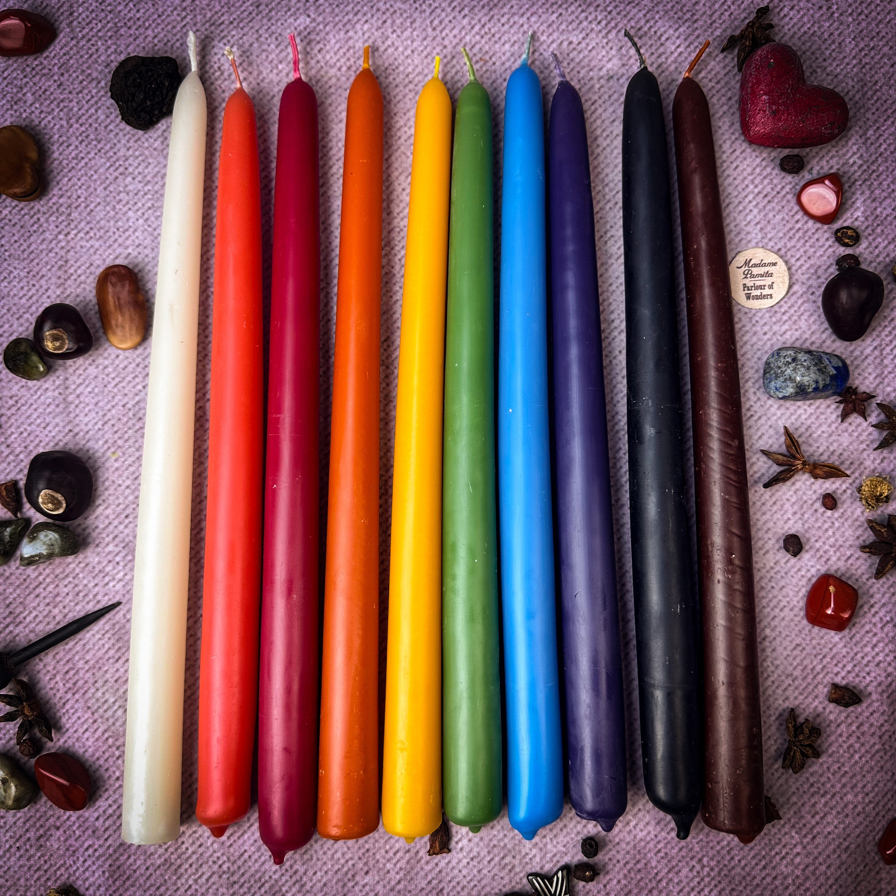 Set of 10 Beeswax Tapers