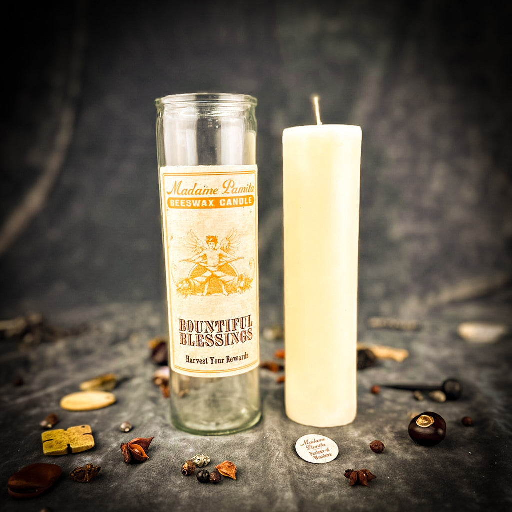 Bountiful Blessings Beeswax Vigil Candle by Madame Pamita - Attract Abundance & Gratitude
