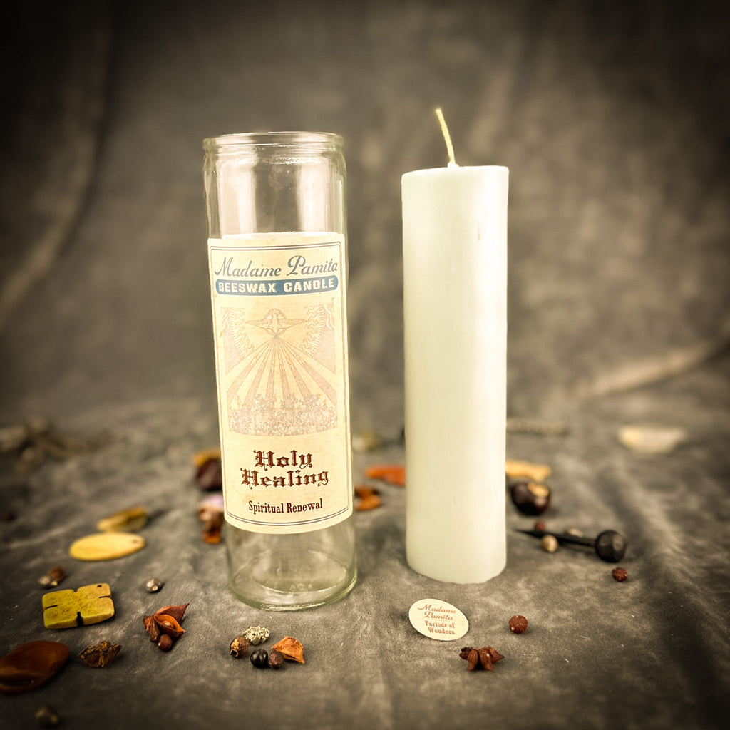 Holy Healing Beeswax Vigil Candle by Madame Pamita - Support Body, Mind & Spirit