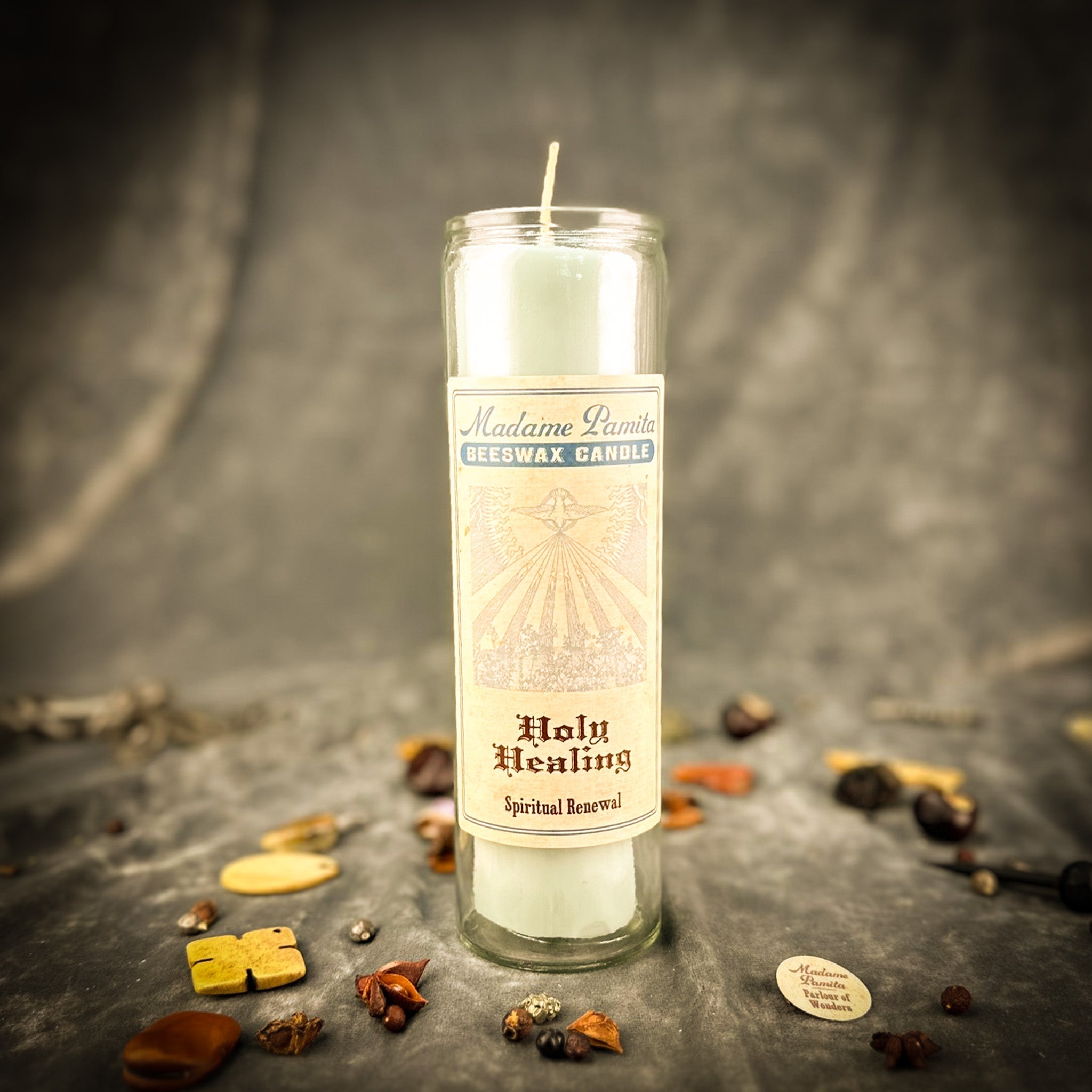Holy Healing Beeswax Vigil Candle by Madame Pamita - Support Body, Mind & Spirit