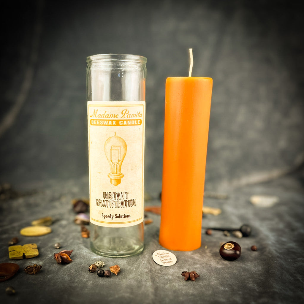 Instant Gratification Beeswax Vigil Candle by Madame Pamita - Fast Results & Quick Action