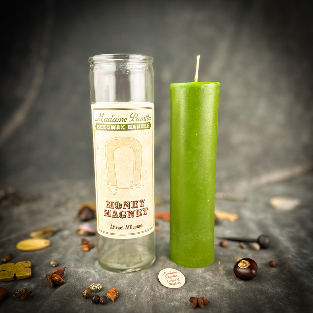 Money Magnet Beeswax Vigil Candle by Madame Pamita - Attract Prosperity & Abundance
