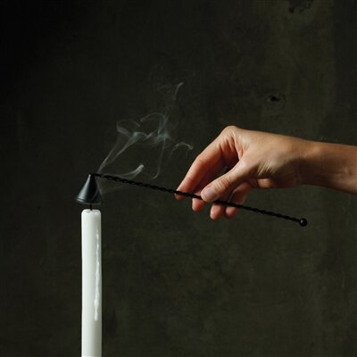 Twisted Black Metal Candle Snuffer
