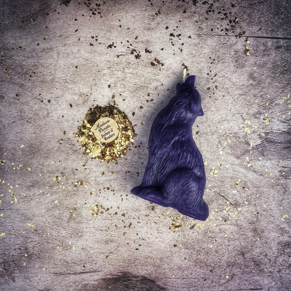 Beeswax Howling Wolf Spell Candle
