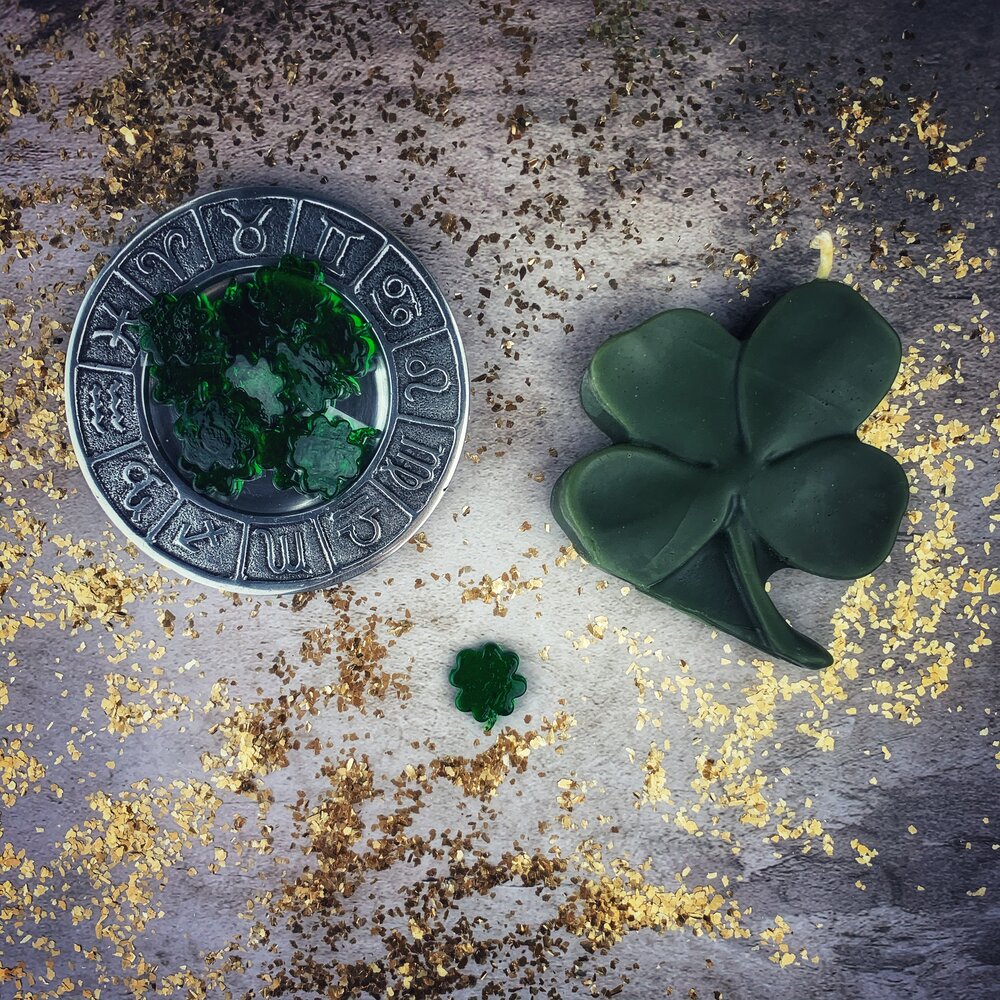 Hand Blown Glass Four Leaf Clover Charm