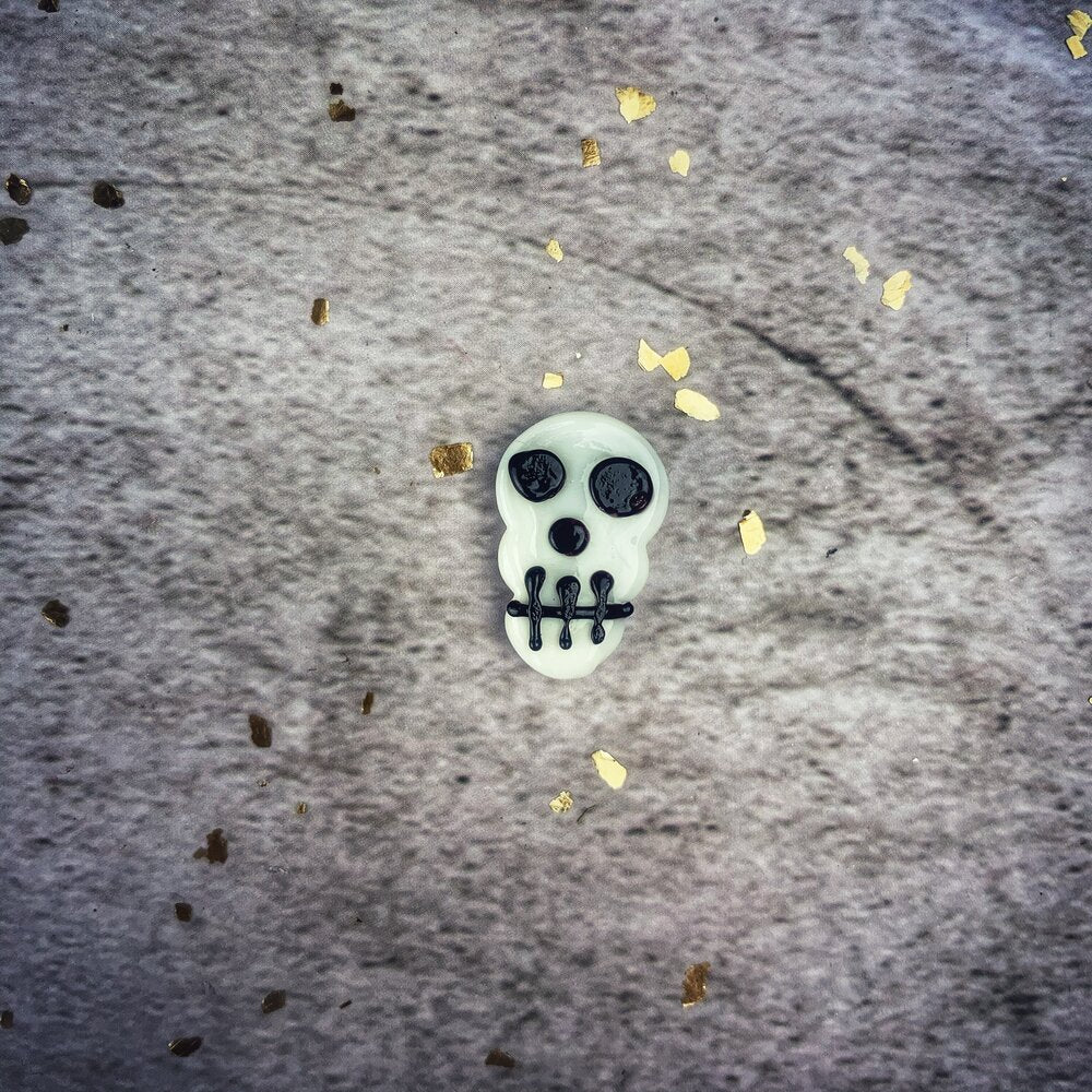 Hand Blown Glass Skull Charm