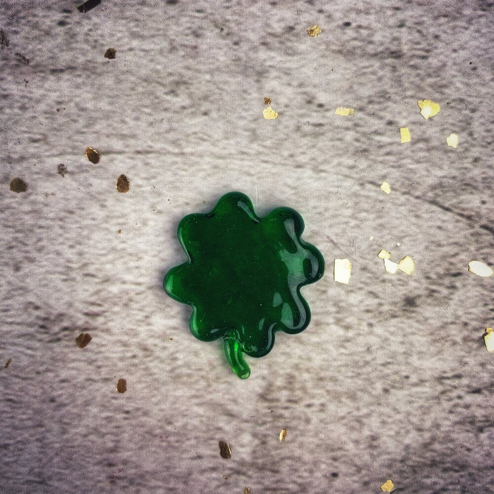 Hand Blown Glass Four Leaf Clover Charm