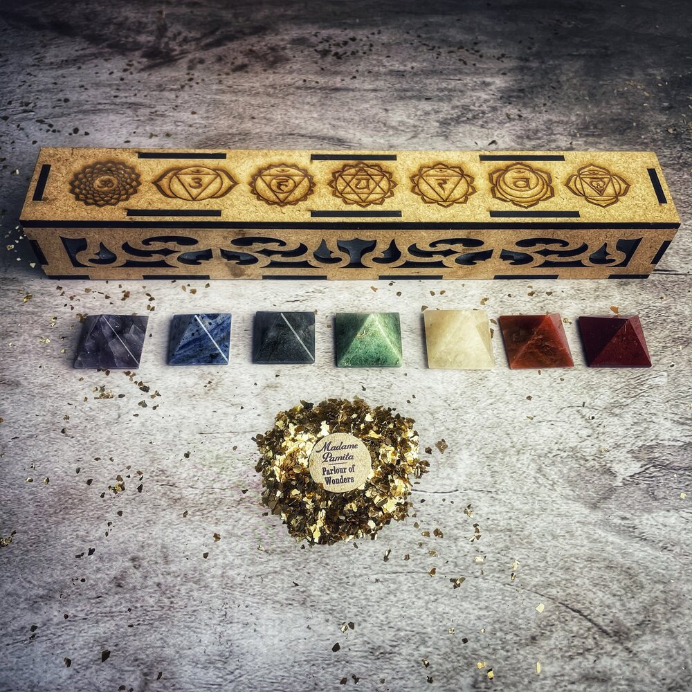 Chakra Gemstone Pyramid Boxed Set