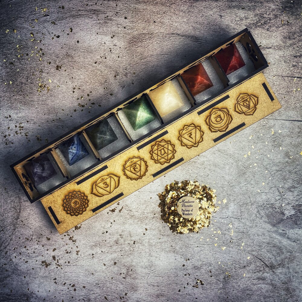 Chakra Gemstone Pyramid Boxed Set