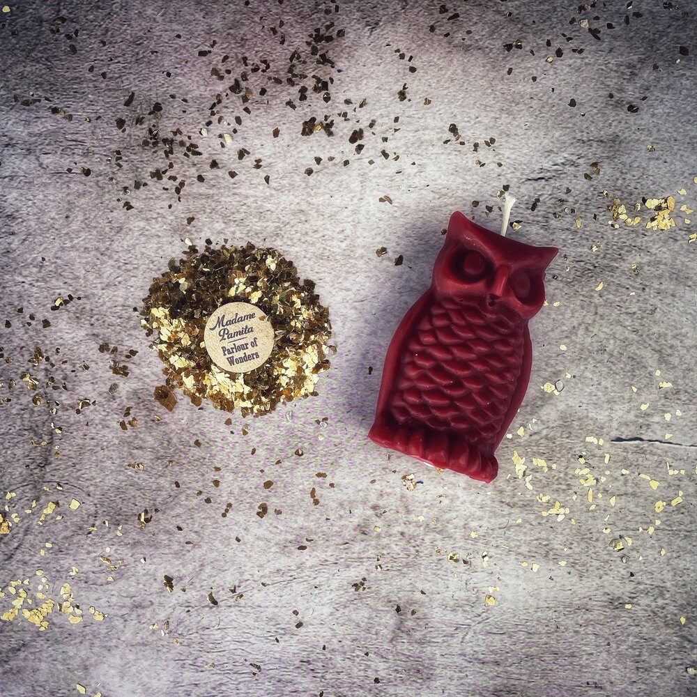 Beeswax Wise Owl Spell Candle