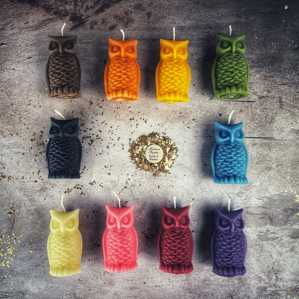Beeswax Wise Owl Spell Candle