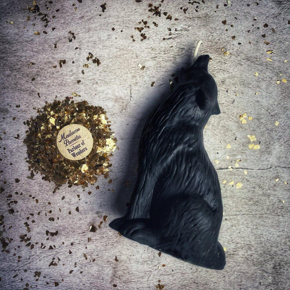 Beeswax Howling Wolf Spell Candle