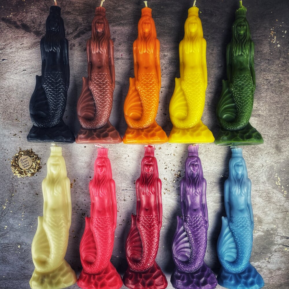 Beeswax Mermaid Magic Spell Candle