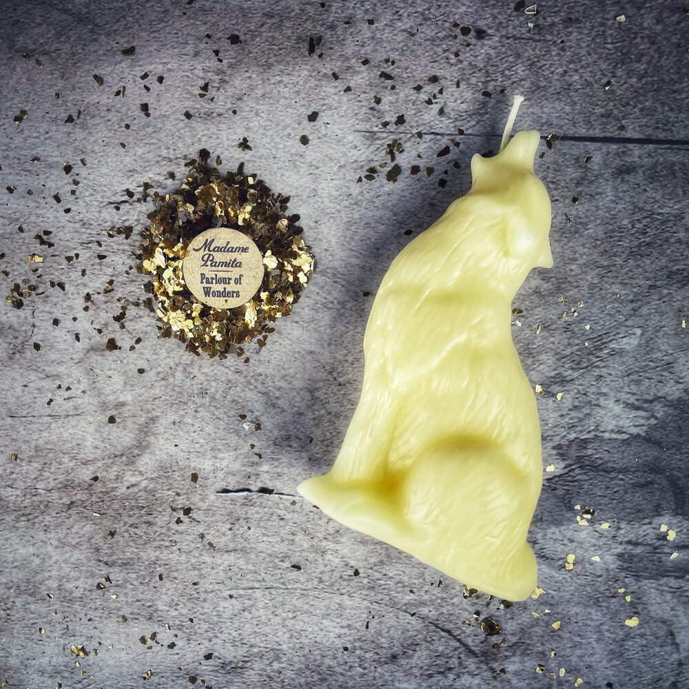 Beeswax Howling Wolf Spell Candle