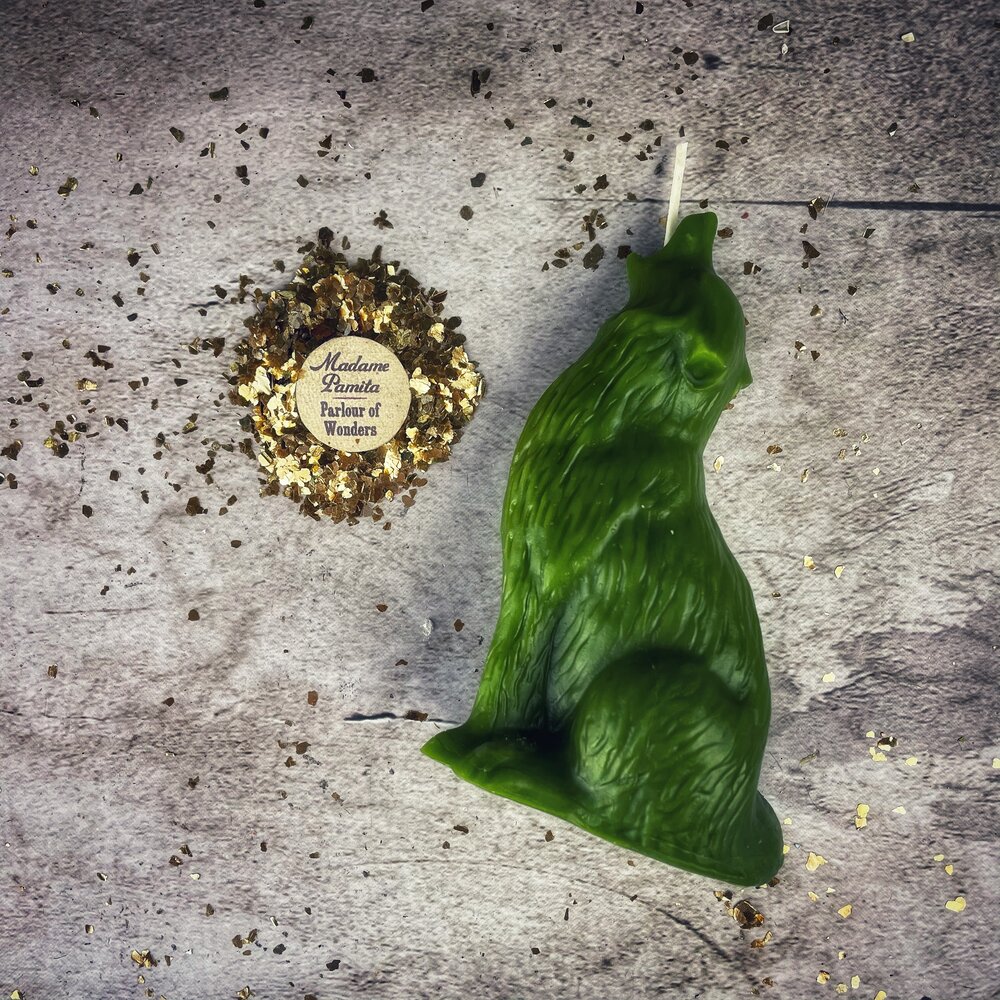 Beeswax Howling Wolf Spell Candle