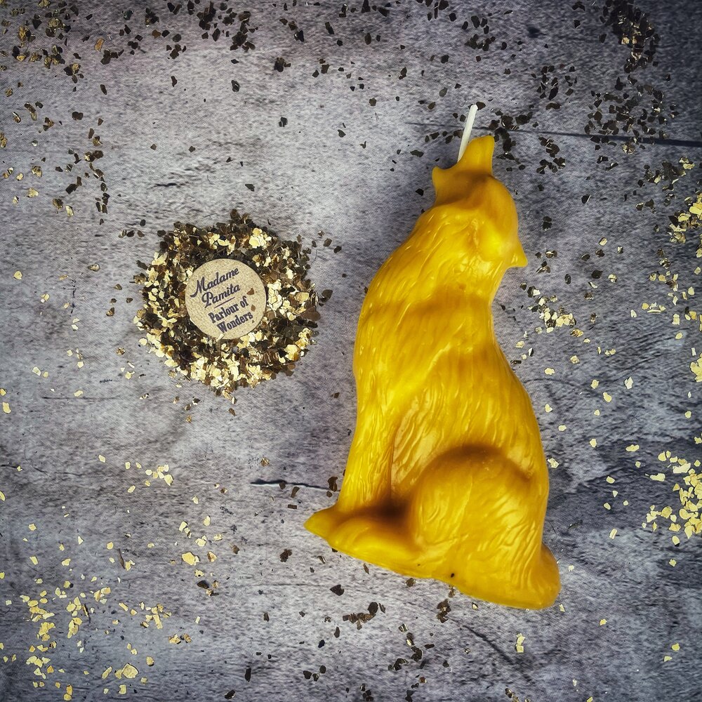 Beeswax Howling Wolf Spell Candle