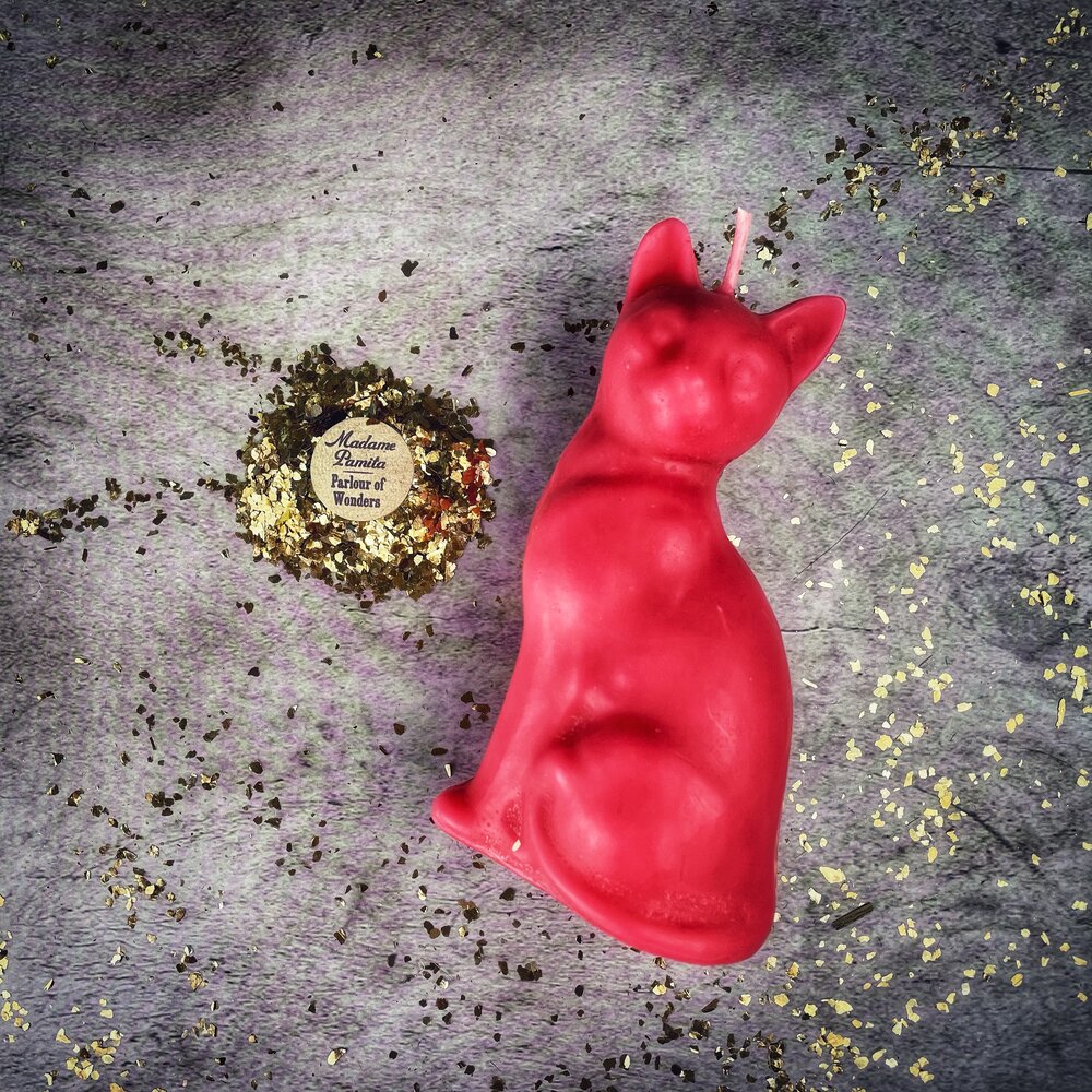 Beeswax Lucky Cat Spell Candle