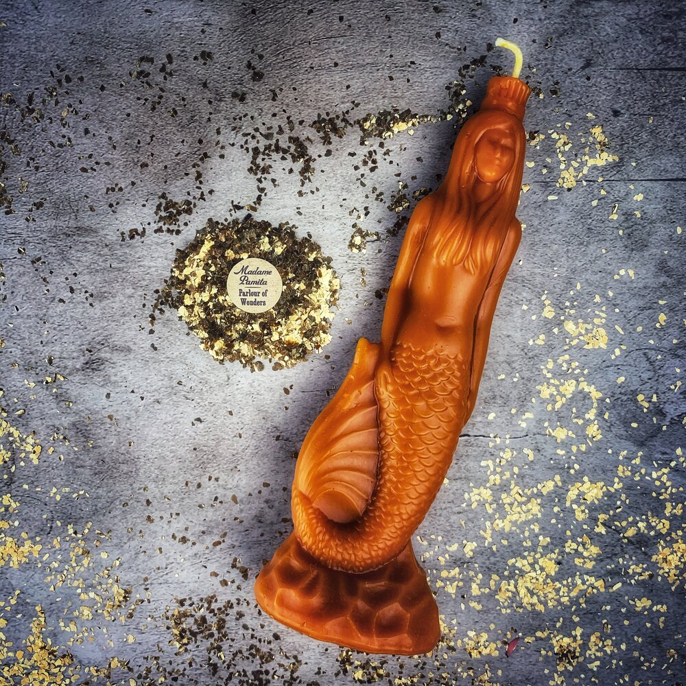Beeswax Mermaid Magic Spell Candle