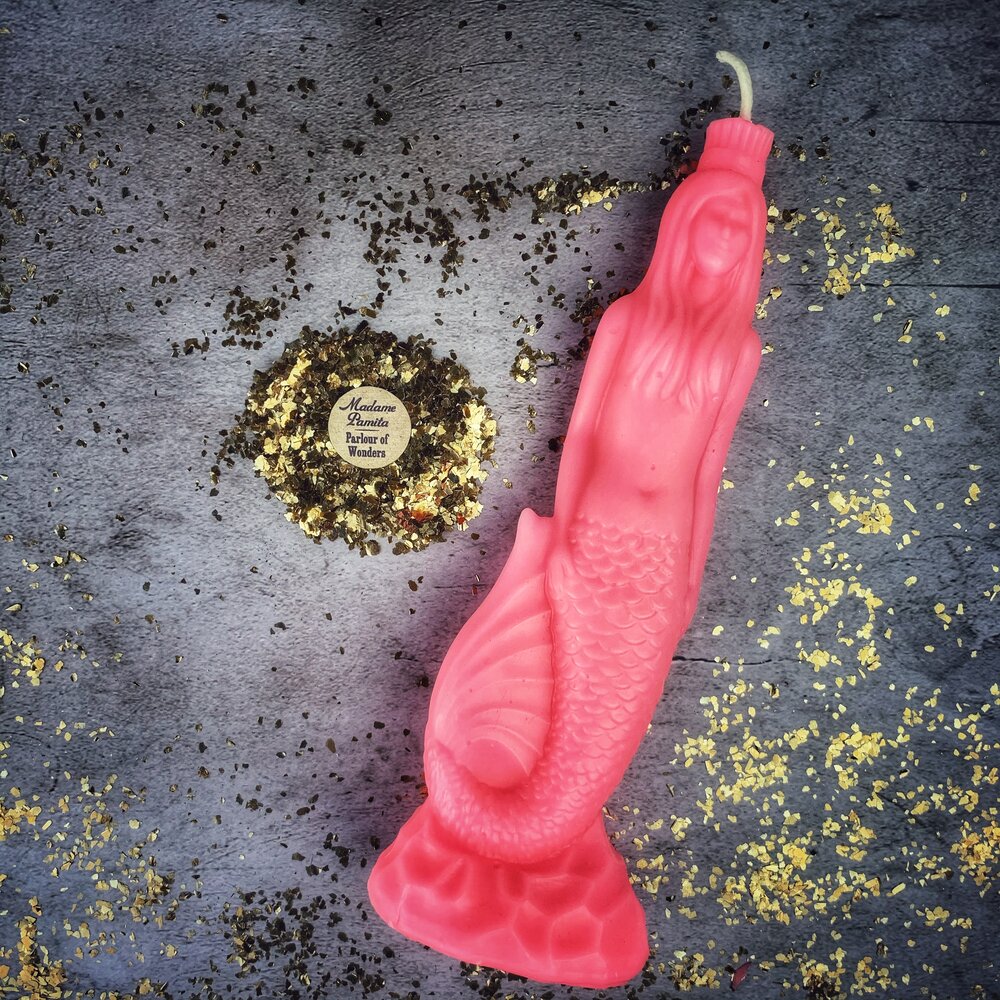 Beeswax Mermaid Magic Spell Candle