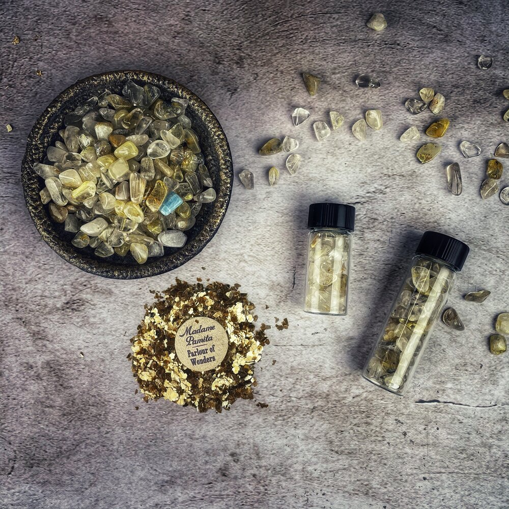 Rutilated Quartz Gem Chips
