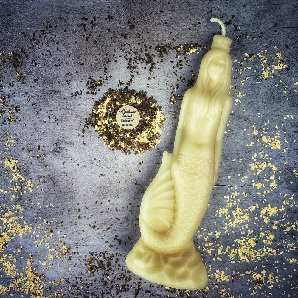 Beeswax Mermaid Magic Spell Candle