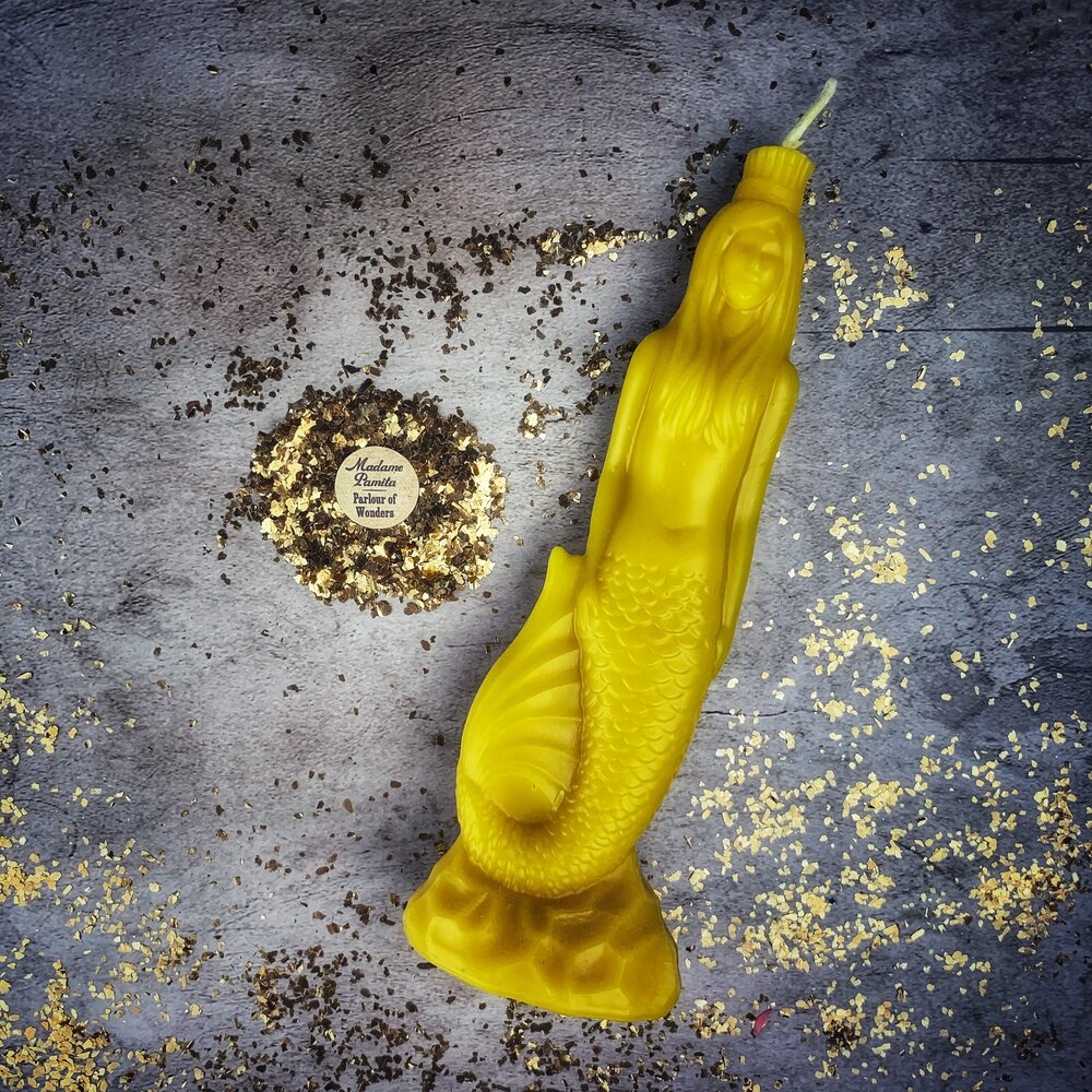 Beeswax Mermaid Magic Spell Candle