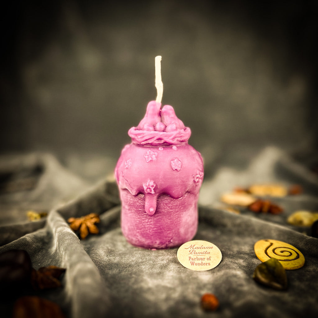 Beeswax Spring Bird Nest Paska Spell Candle - New Beginnings, Home & Nurturing