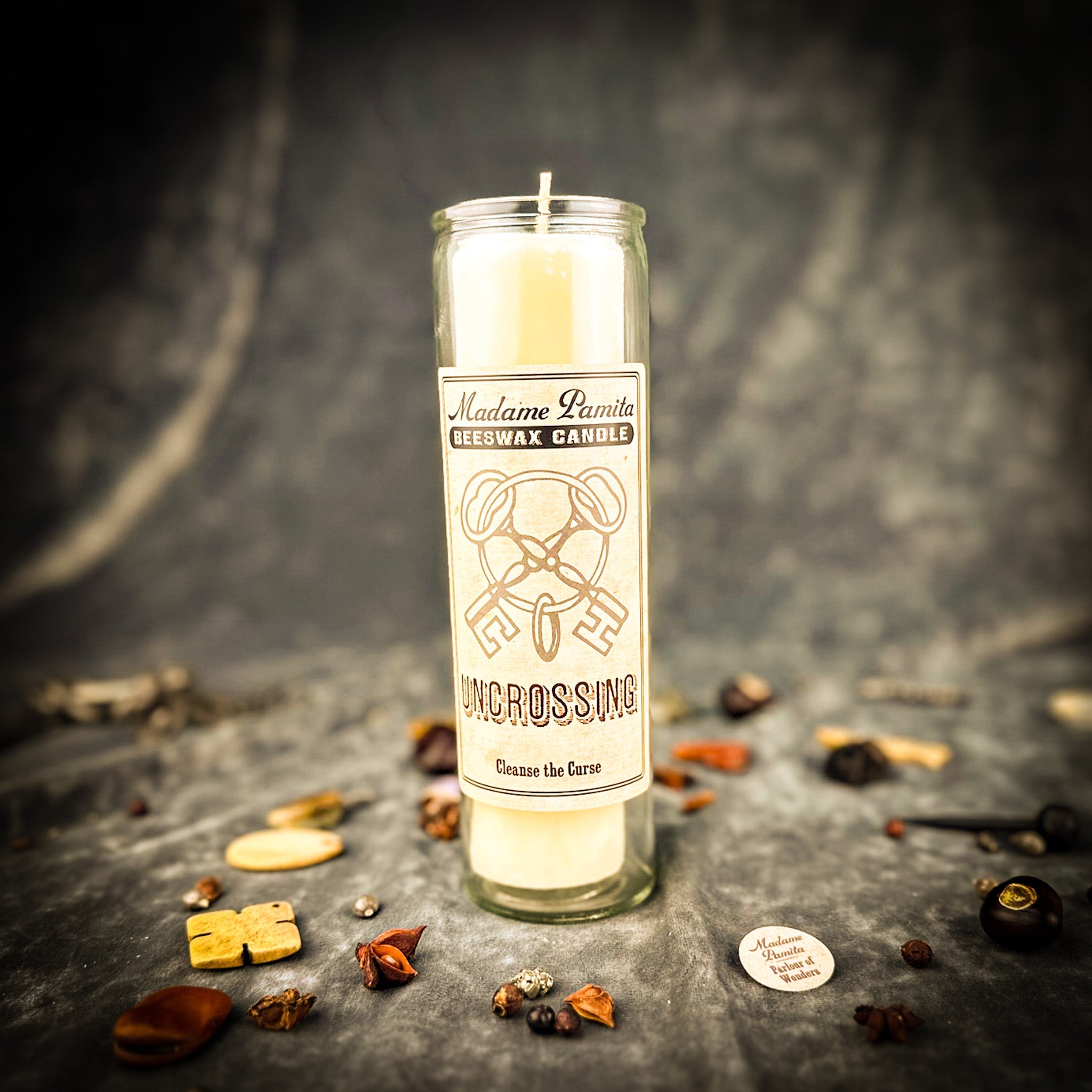 Uncrossing Beeswax Vigil Candle by Madame Pamita - Remove Hexes, Curses & Jinxes