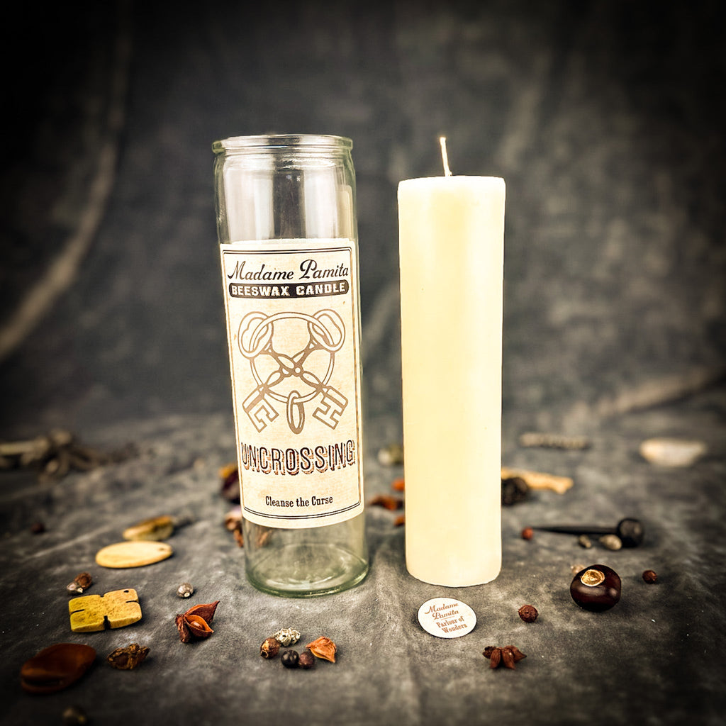 Uncrossing Beeswax Vigil Candle by Madame Pamita - Remove Hexes, Curses & Jinxes
