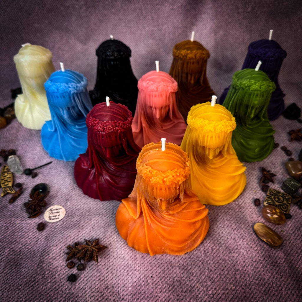 Beeswax Veil of Secrets Spell Candle