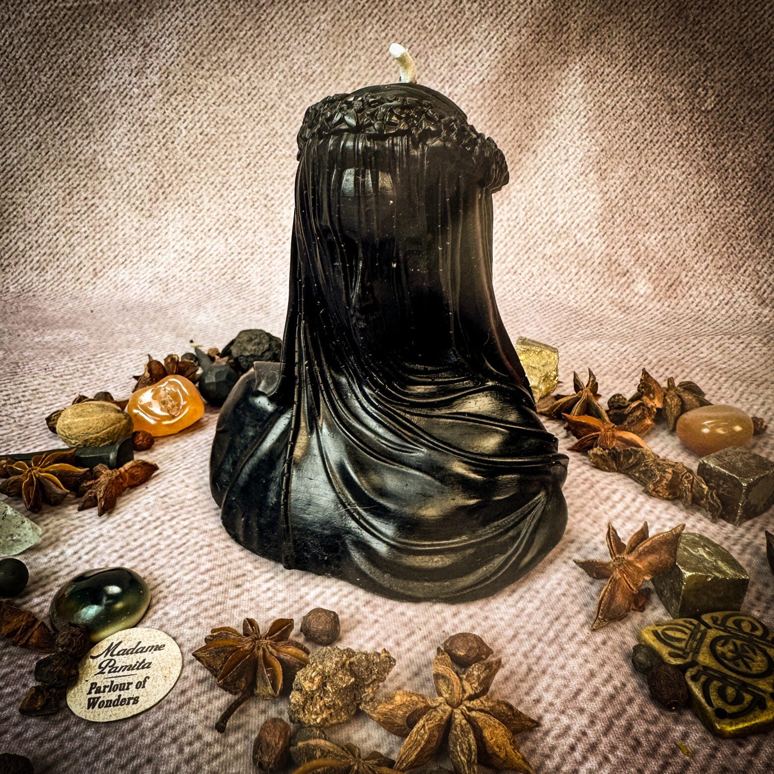 Beeswax Veil of Secrets Spell Candle