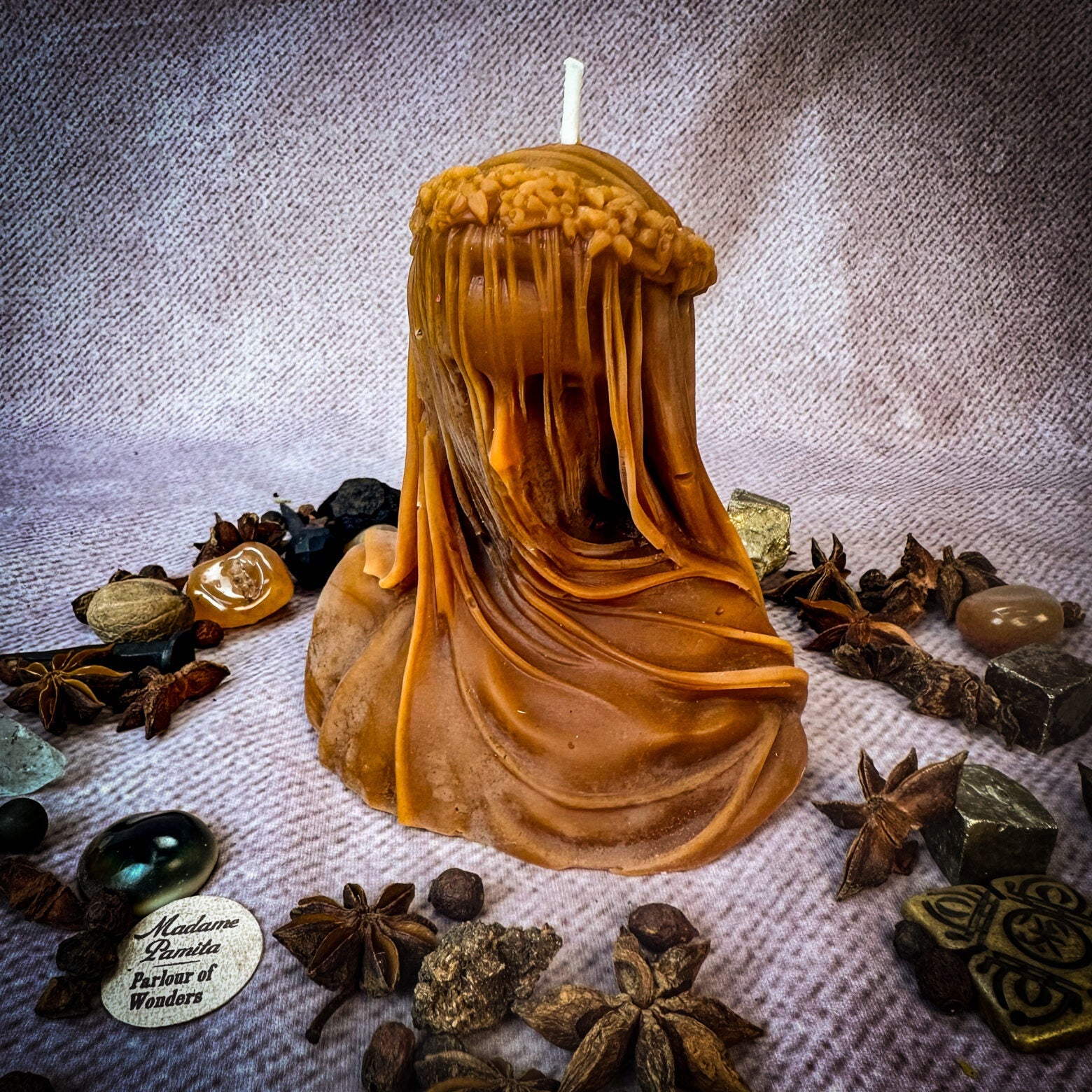 Beeswax Veil of Secrets Spell Candle
