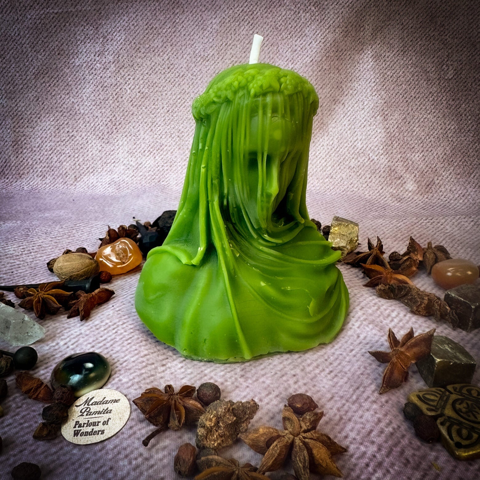 Beeswax Veil of Secrets Spell Candle