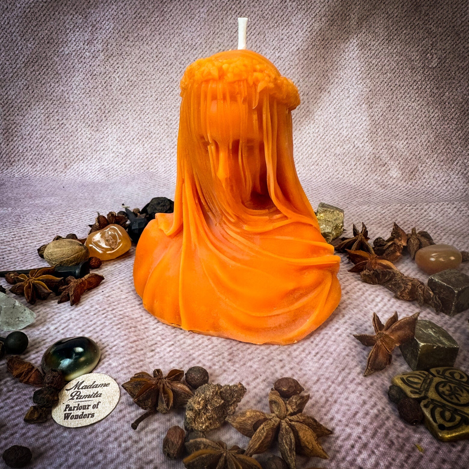 Beeswax Veil of Secrets Spell Candle