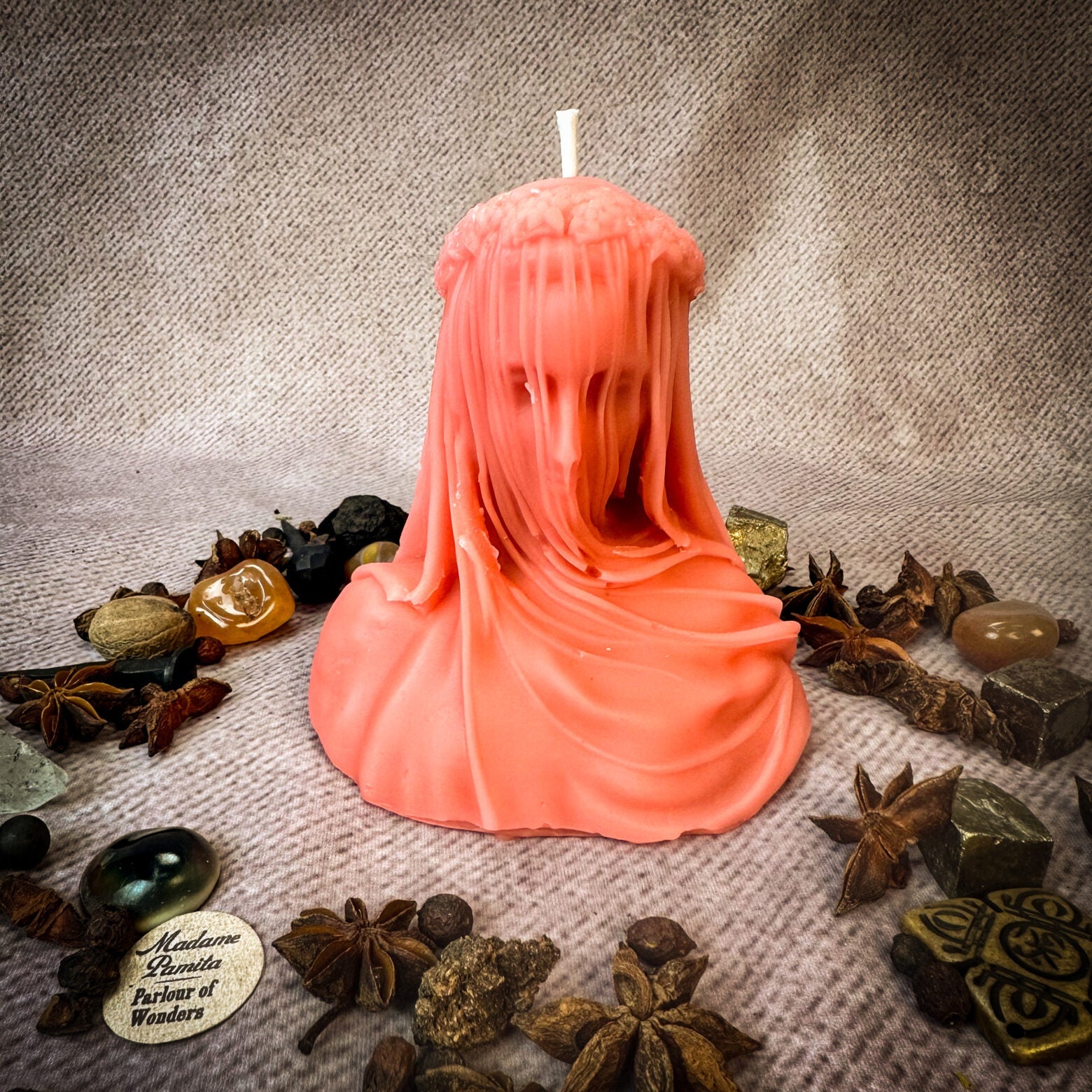 Beeswax Veil of Secrets Spell Candle